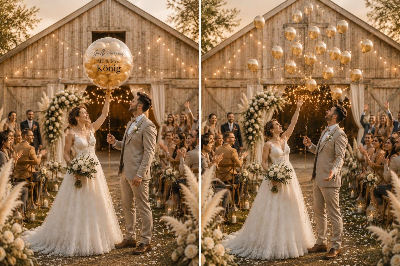 Bubble Ballon Hochzeit mit 20 kleinen Ballons zum Platzen